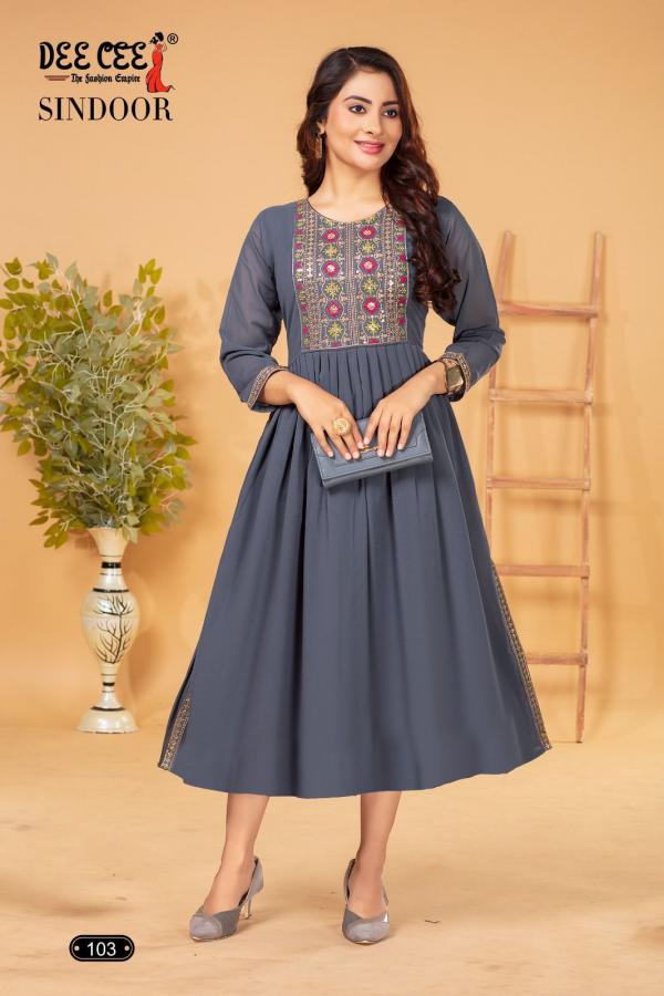 Deecee Sindoor Flaired Long Naira Cut Kurti Collection